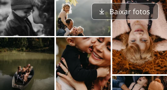 Galeria de fotos escolhidas com o botão Baixar fotos